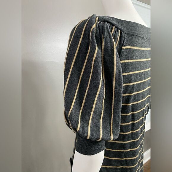 Coldwater Creek Women's Gray Striped Short Sleeve Knit Dress Size XS (4-6) - Picture 6 of 11